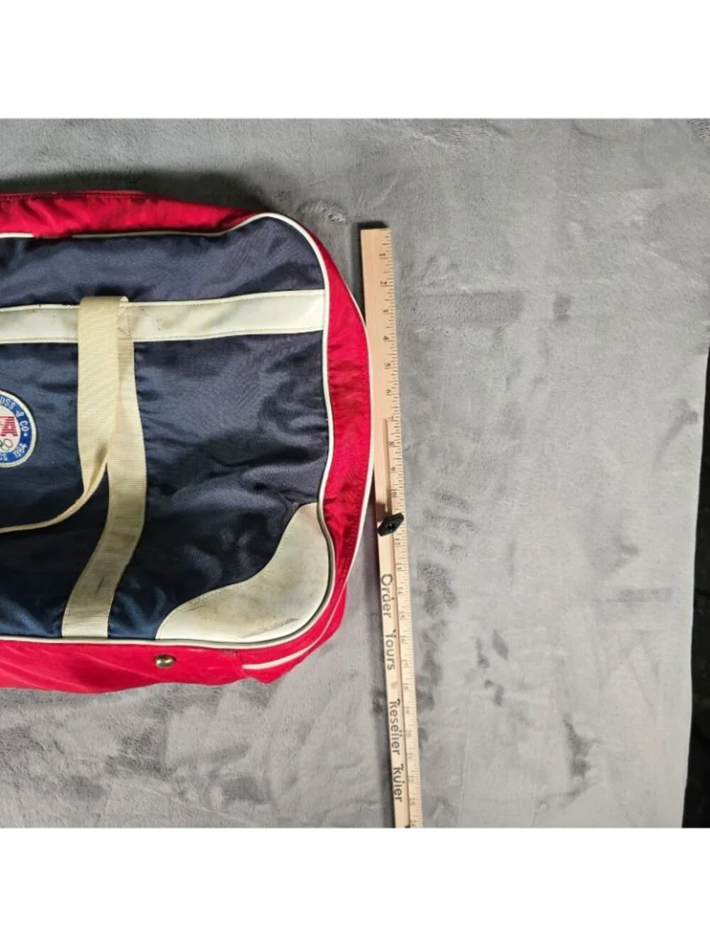 Distressed Vintage 1980s Levi's USA Olympics 1984 Duffel Travel Bag (M/L)